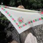 Vintage White Pure Wool Floral Bride Shawl, Ukrainian White Shawl, White Russian Floral Scarf, Flora