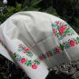 Vintage White Pure Wool Floral Bride Shawl, Ukrainian White Shawl, White Russian Floral Scarf, Flora