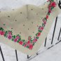 White head scarf, Vintage Wool White Shawl, Vintage Ukrainian Shawl, Russian Floral Scarf ,russian f