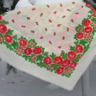 Vintage Wool White Shawl, Vintage Ukrainian Shawl, Russian Floral Scarf ,russian floral scarf, head 