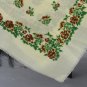 Vintage Head scarf, Vintage Ukrainian shawl, Russian Floral Scarf ,russian floral scarf, white shaw