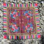 Vintage Floral Vinous Scarf, Ukrainian Wool and Acrylic Vinous Shawl, Russian Floral Scarf, Floral V