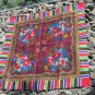 Vintage Floral Vinous Scarf, Ukrainian Wool and Acrylic Vinous Shawl, Russian Floral Scarf, Floral V