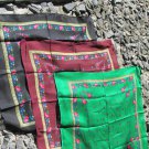 Vintage Wool and Acrylic Floral Black (Vinous,Green) Scarf, Ukrainian Black Shawl, Russian Floral Sc