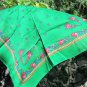 Vintage Wool and Acrylic Floral Black (Vinous,Green) Scarf, Ukrainian Black Shawl, Russian Floral Sc