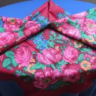 Vintage Ukrainian shawl, Russian Floral Scarf ,russian style shawl, floral scarf, beautiful Shawl, U