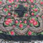 Vintage Ukrainian shawl, Russian shawl, black Wool shawl, Tablecloth, Floral Shawl ,Shawl With Tasse