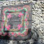Vintage Floral Black Scarf, Floral Black Head Scarf, Ukrainian Wool and Acrylic Black Shawl, Russian