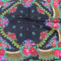 Vintage Wool Black Shawl, Vintage Ukrainian Shawl, Russian Floral Scarf ,russian floral scarf, head