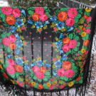 Vintage Ukrainian shawl, Russian shawl, Wool shawl, Floral Shawl, Babushka Russian