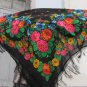 Vintage Ukrainian shawl, Russian shawl, Wool shawl, Floral Shawl, Babushka Russian