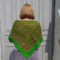 Vintage Green Wool Floral Lovely Scarf, Ukrainian Green Shawl, Russian Floral Scarf, Floral Green He