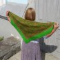 Vintage Green Wool Floral Lovely Scarf, Ukrainian Green Shawl, Russian Floral Scarf, Floral Green He