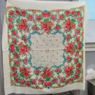 White Ukrainian shawl, Russian White Floral Scarf , Big white russian floral scarf, White head scarf