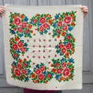 Russian Floral Scarf, White head scarf, Vintage Wool White Shawl, Vintage Ukrainian Shawl, russian f