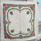 Vintage Ukrainian Shawl, White head scarf, Vintage Wool White Shawl,  Russian Floral Scarf ,russian 