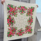 White wool head scarf, Vintage Wool White Shawl, Vintage Ukrainian Shawl, Russian Floral Scarf ,russ