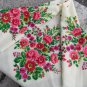White wool head scarf, Vintage Wool White Shawl, Vintage Ukrainian Shawl, Russian Floral Scarf ,russ