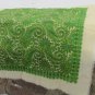 Vintage Wool green Shawl, scarf number 10, Green Vintage Ukrainian Shawl, Russian Floral Green Scarf