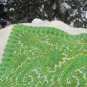 Vintage Wool green Shawl, scarf number 10, Green Vintage Ukrainian Shawl, Russian Floral Green Scarf
