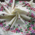 Cotton Vintage white shawl wrap, Floral cotton sheer shawl, White floral Spring shawl, Floral Scarf,