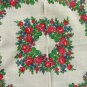 Wool Vintage Floral White Shawl, Red Flowers Ukrainian White Shawl, Russian Floral Scarf, Floral Whi