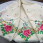 Russian Floral Scarf , White wool head scarf, Wool russian floral scarf, Vintage Wool White Shawl,