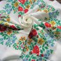 Floral cotton white shawl, Red, yellow, green Ukrainian shawl, Vintage sheer shawl wrap, Spring sha