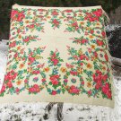 Pure Wool Rich Floral Vintage Scarf White Ukrainian, Russian Floral Scarf, white shawl, white USSR S