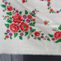 Vintage Wool White Shawl, Russian Floral Scarf, White head scarf, Vintage Ukrainian Shawl, USSR flor