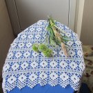Ukrainian Vintage Crocheted Tablecloth, Handmade White Cotton Lace, Wedding Lace Decor, Square Lace 