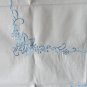 Blue Vintage 100% Cotton table cloth from USSR with linen threads, Wedding party vintage cotton blue
