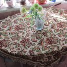Vintage Germany Square Tablecloth, fringe edges, Wall Decor Carpet, German Decor for kithcen, Kitche