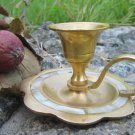 Vintage Brass Candlestick Holders With Pearl Inlay, Rustic candle holder with pearls, Brass candlest
