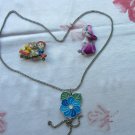 Lot of 2 Assorted Vintage Pins from the 50s, 80s and Neklace from 90s