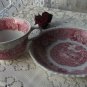 Ceramic England Teacup & Saucer White and Red Ornaments, Calssic England Tea Ceremony, Tea Cup Gift,