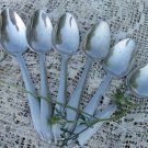 Vintage Soviet Aluminum 6 Spoons Set, Six Aluminum Spoons, Metal Spoon Set, Tablespoon Flatware, Hom