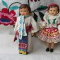 Vintage set of 2 Russian Soviet Rubber Toys, 2 USSR vintage Dolls, Ethnic USSR Dolls set with cotton