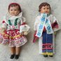 Vintage set of 2 Russian Soviet Rubber Toys, 2 USSR vintage Dolls, Ethnic USSR Dolls set with cotton