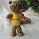 Wooden Russian Bear doll, USSR home decor, Vintage Wooden Russian bear figurine, Russian wooden doll