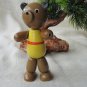 Wooden Russian Bear doll, USSR home decor, Vintage Wooden Russian bear figurine, Russian wooden doll
