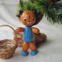 Cat Wooden Russian doll, USSR home decor doll, Wooden Russian Cat figurine, Russian doll decoration,