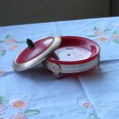 Plastic & metal  Powder box , Jewelry vintage blue box, Gift box for small things, Small jewelry tin