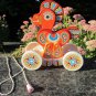 Vintage Great wooden horse pull toy, Wooden/Plastic horse toy, Stickers ornament woden toy, Pull hor