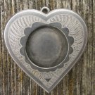 Photo Jewelry Pendant Necklace Heart, Vintage Engraved Heart Photo Pendant Small, Personalized Photo