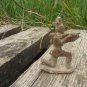 Vintage metal soldier figurine small collectible rare toy, miniature cowboy 1940, Pretend play small