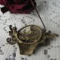Mother's day gift Vintage rhinestones, flowers basket brooch, Golden brooch gift, wonderful gift for