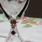 Valentines gft Lowely pendant on velvet brown ribbon with 2 big rhinestone and 8 small, pendant with