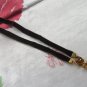 Valentines gft Lowely pendant on velvet brown ribbon with 2 big rhinestone and 8 small, pendant with