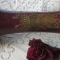 Indian Big Brass Vase with Enamel Design, Vintage Brass Big Floral Vase, Etched Brass Indian Vase, B